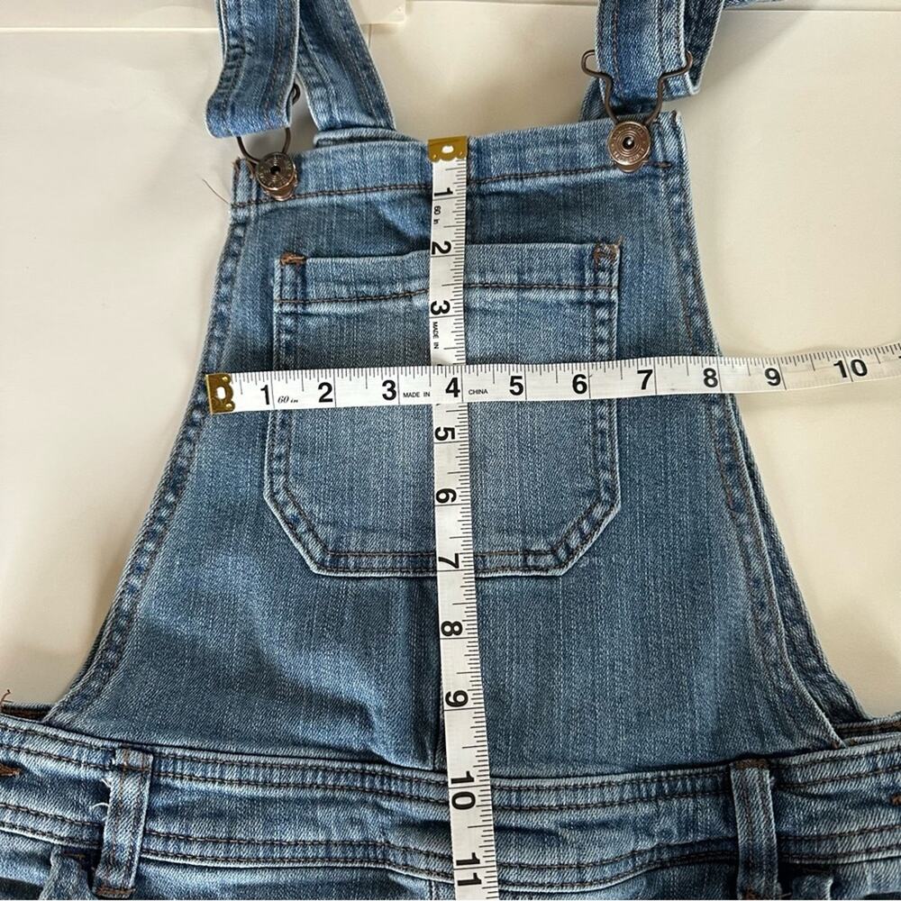 Vanilla Star Blue Wash Denim Distressed Frayed Overall Jeans Y2K Medium - Picture 10 of 12